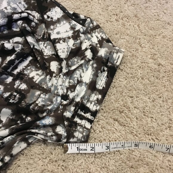 Vintage Tradition Canadian Modern Ink Blot Studded Shoulder Drape Neck Tee - Picture 16 of 16